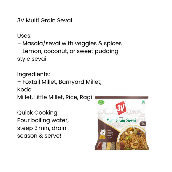 3V Tasty Foods Instant Multi Grain Sevai|BB:21.DEC.2025