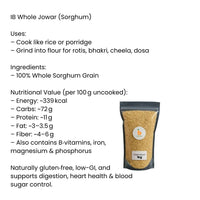 IB Jowar Millet (Sorghum Whole Grain) | 1kg - Gluten-Free Ancient Millet for Healthy Rotis & Porridge, High Fiber Weight Loss Staple | South Africa | India Bazaar