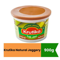 Krutika Natural Jaggery Block (Pure Gur / Gor) | 900g - Unrefined Healthy Cane Sugar Sweetener for Gujarati Dals, Traditional Sweets & Winter Tea | South Africa | India Bazaar