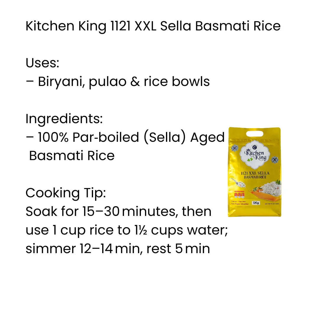 Kitchen King 1121 XXL Sella Basmati Rice | 5kg
