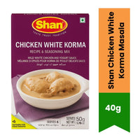 Shan Chicken White Korma Masala | 40g - Authentic Mughlai Style Mild Spice Blend for Creamy Chicken Gravies, Rich Royal Dinner Flavour | South Africa | India Bazaar