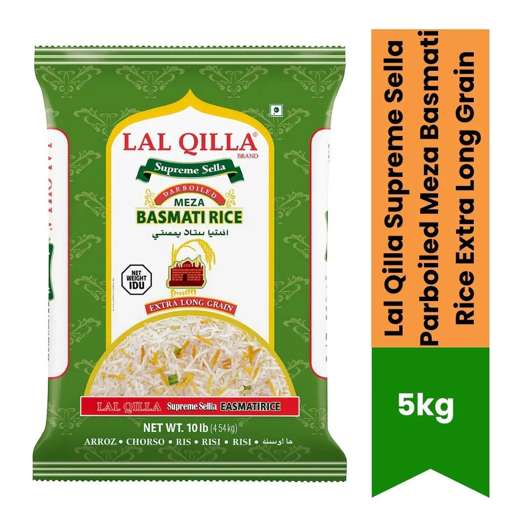 Lal Qilla Supreme Sella Parboiled Meza Basmati Rice Extra Long Grain | 5kg
