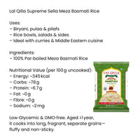Lal Qilla Supreme Sella Parboiled Meza Basmati Rice Extra Long Grain | 5kg