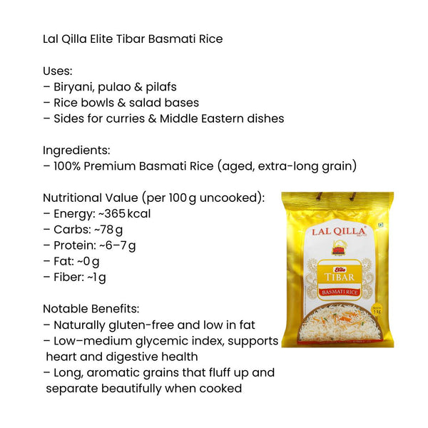 Lal Qilla Elite Tibar Basmati Rice
