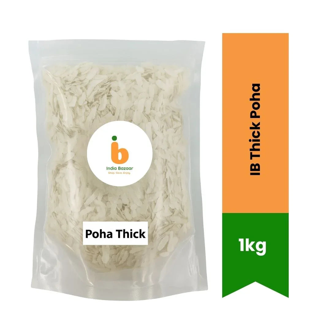 IB Thick Poha (Mota Poha / Flattened Rice) - Premium Pure Traditional Rice Flakes for Breakfast & Evening Snacks | Delivers Authentic Taste, Quick Preparation & Energy | South Africa | India Bazaar