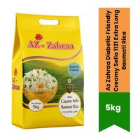 Az Zahraa Creamy Sella 1121 Basmati Rice | 5kg | Diabetic Friendly, Extra Long & Non-Sticky | South Africa