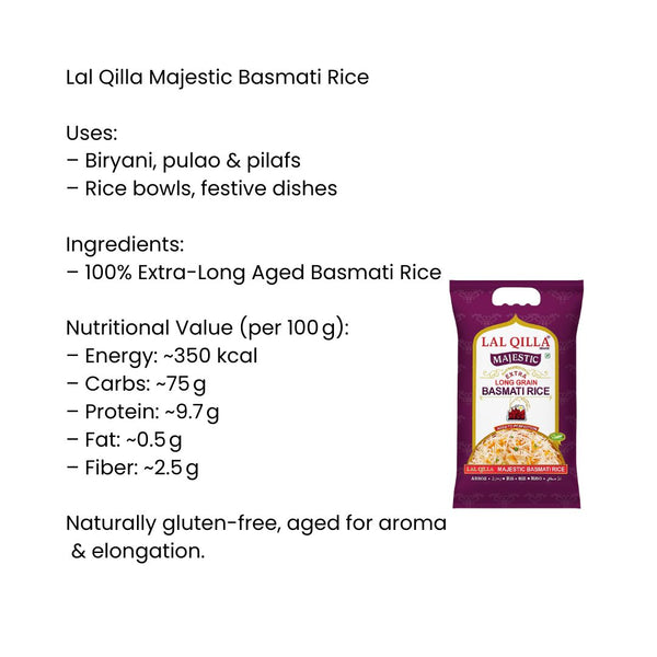 Lal Qilla Majestic Extra Long Grain Basmati Rice