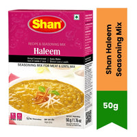 Shan Haleem Seasoning Mix (Spiced Meat & Lentil Stew Powder) | 50g - Authentic Traditional Spice Blend for Slow-Cooked Hearty Grains & Meat Porridge | South Africa | India Bazaar