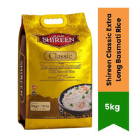 Shireen Classic Extra Long Basmati Rice | 5kg - Premium Aromatic Slender Grain for Pulao & Biryani, Non-Sticky Fluffy Texture | South Africa | India Bazaar