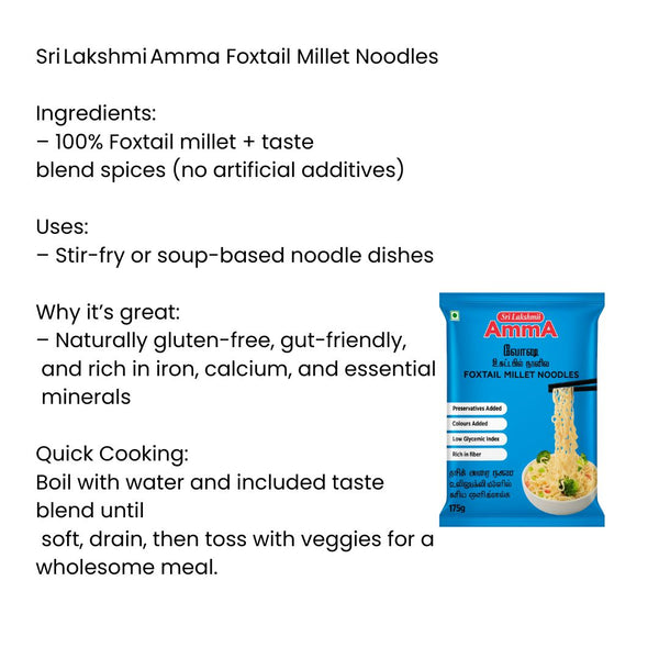 Sri Lakshmi Amma Foxtail Millet Noodles|BB:FEB2026