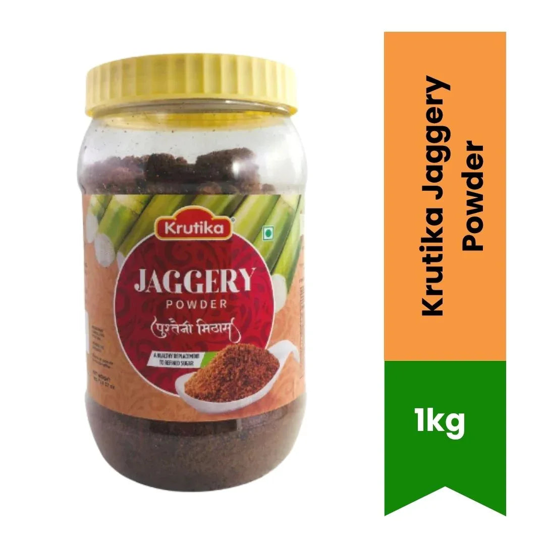 Krutika Jaggery Powder (Gur Powder / Gor No Bhuso) - Natural Unrefined Cane Sugar Sweetener for Traditional Sweets, Gujarati Dals & Healthy Cooking | South Africa | India Bazaar