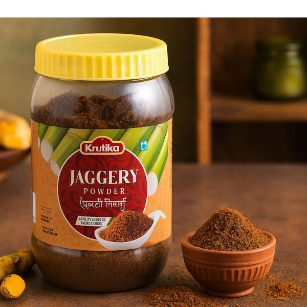 Krutika Jaggery Powder 500g – Pure & Natural Sweetener | Organic Quality|BB:MAR.2026