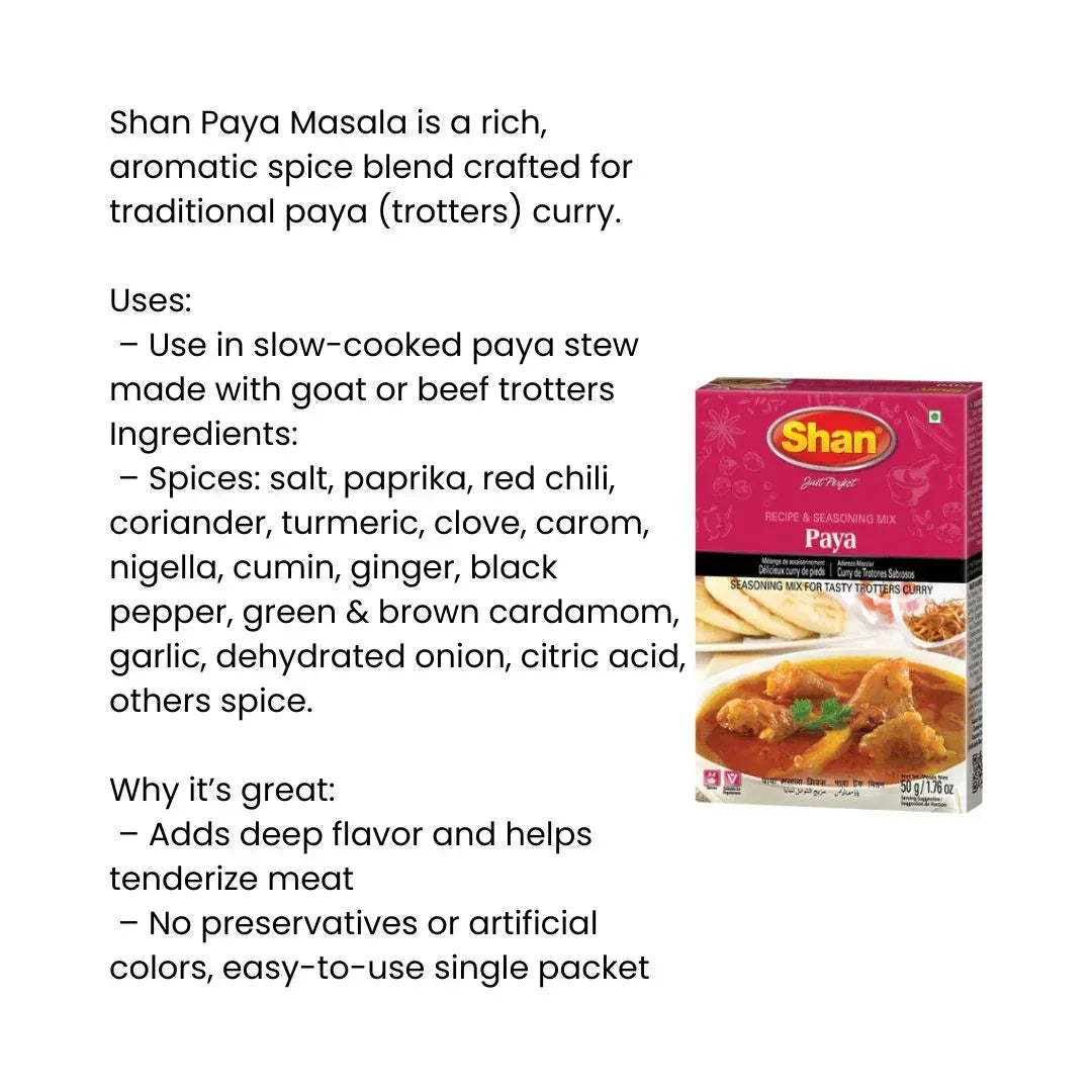 Shan Paya Seasonings and Recipe Mix (Spiced Trotters Gravy Powder) | 50g - Authentic Aromatic Slow-Cooked Bone Broth Spice Blend for Rich Traditional Stews | South Africa | India Bazaar