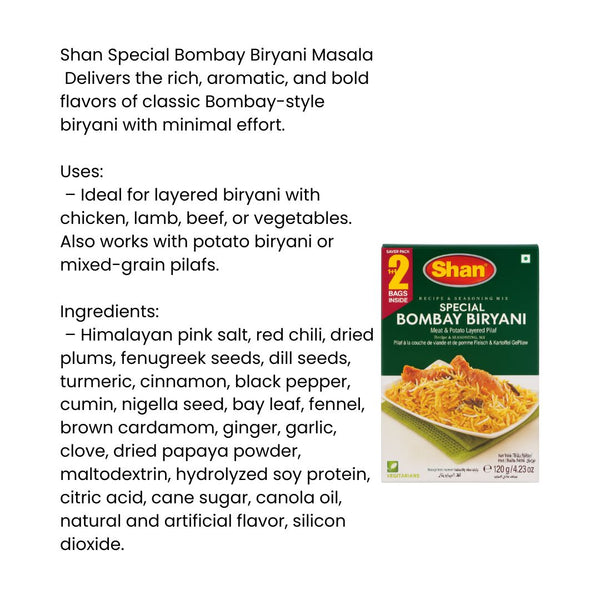 Shan Special Bombay Biryani 120g |BB:05.NOV.2027