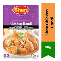 Shan Chicken Handi Seasoning and Recipe Mix | 50g - Rich Creamy Tomato & Cashew Style Clay-Pot Base Spice Powder for Smooth Poultry Gravies | South Africa | India Bazaar