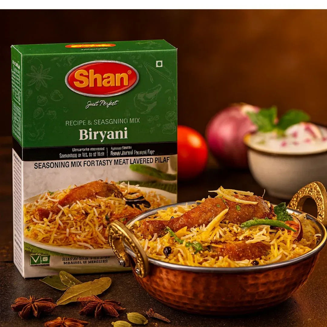 Shan Biryani Masala (Traditional Spiced Rice Mix) | 50g - Classic Fragrant Blend of Core Pods & Herbs for Layered Chicken, Beef or Vegetable Pilafs | South Africa | India Bazaar