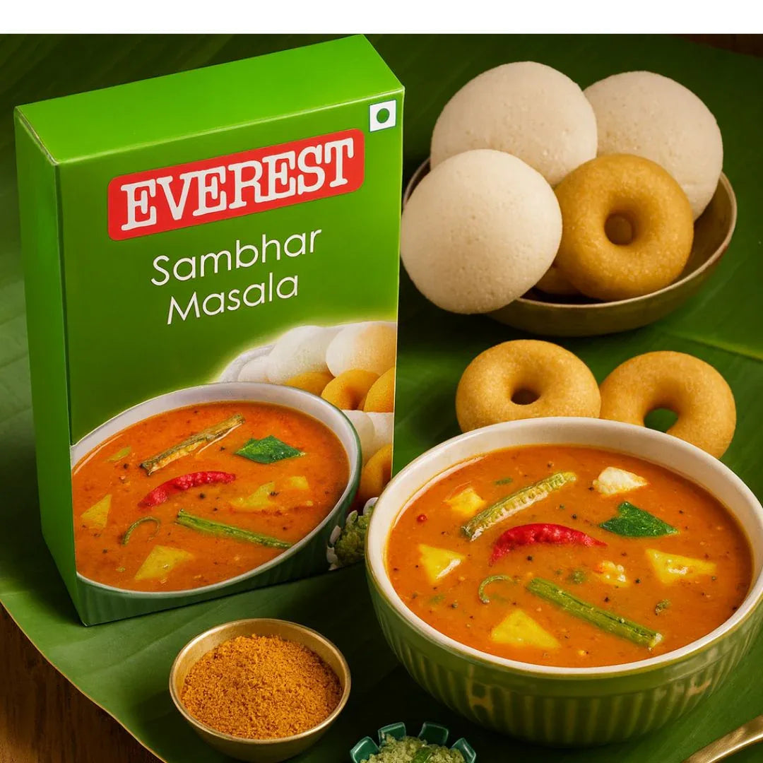 Everest Sambar Masala (South Indian Lentil Spice) | 100g - Tangy Fenugreek & Red Chili Powder for Making Traditional Vegetable Dals & Idli Dipping | South Africa | India Bazaar