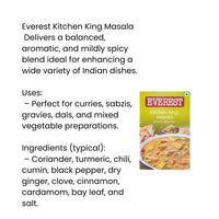 Everest Kitchen King Masala (All-Purpose Indian Spice Blend) | 100g - Premium Master Curry Seasoning to Elevate Everyday Mixed Vegetable Dishes | South Africa | India Bazaar
