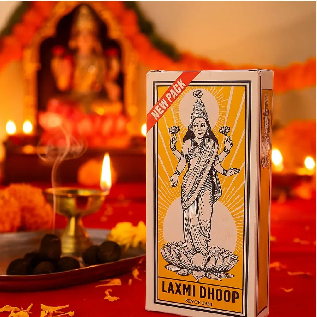 Laxmi Dhoop Sticks Large (Core-Free Thick Incense) | 8-Piece Pack - Rich Moist Spiritual Resin Bars for Intensely Fragrant Puja Prayers & Meditation Peace | South Africa | India Bazaar