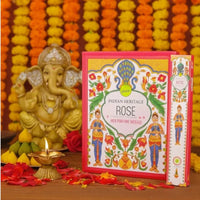 Sree Vani Indian Heritage Rose High Perfume Incense Sticks (Gulab Agarbatti) | Value Pack - Romantic Sweet Red Rose Bouquet Scent for Festive Home Mood Upliftment | South Africa | India Bazaar