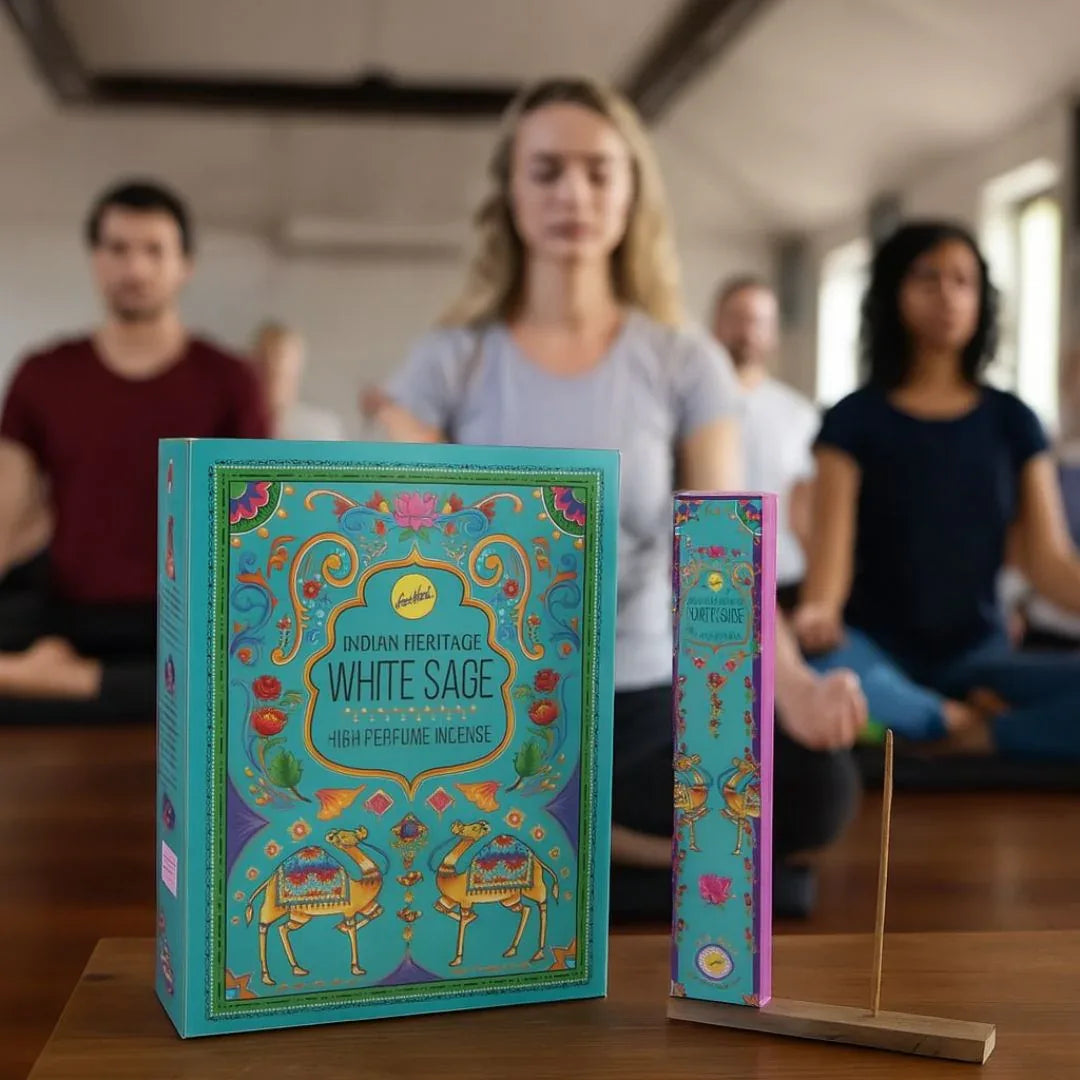 Sree Vani Indian Heritage White Sage High Perfume Incense Sticks | Value Pack - Native American Smudge Alternative for Aura Purification & House Warming Blessing | South Africa | India Bazaar