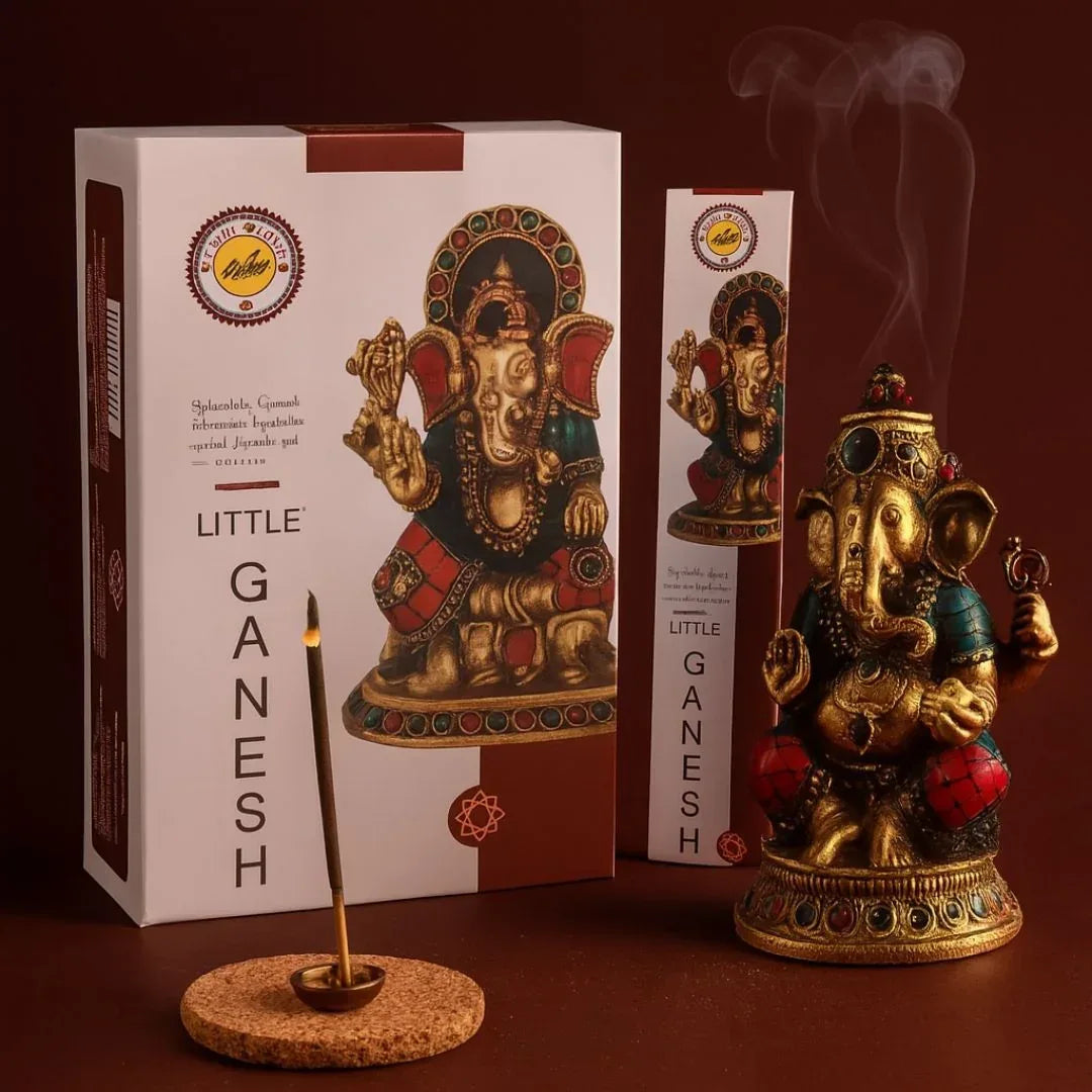 Sree Vani Little Ganesha Incense Sticks (Auspicious Puja Agarbatti) | Box Pack - Holy Spicy Herb Scent for Removers of Obstacles, Cleanses Home Energies | South Africa | India Bazaar