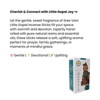 Sree Vani Little Gopal Incense Sticks (Krishna Puja Agarbatti) | Box Pack - Sweet Butter & Floral Devotional Fragrance for Home Temples & Peaceful Meditation | South Africa | India Bazaar