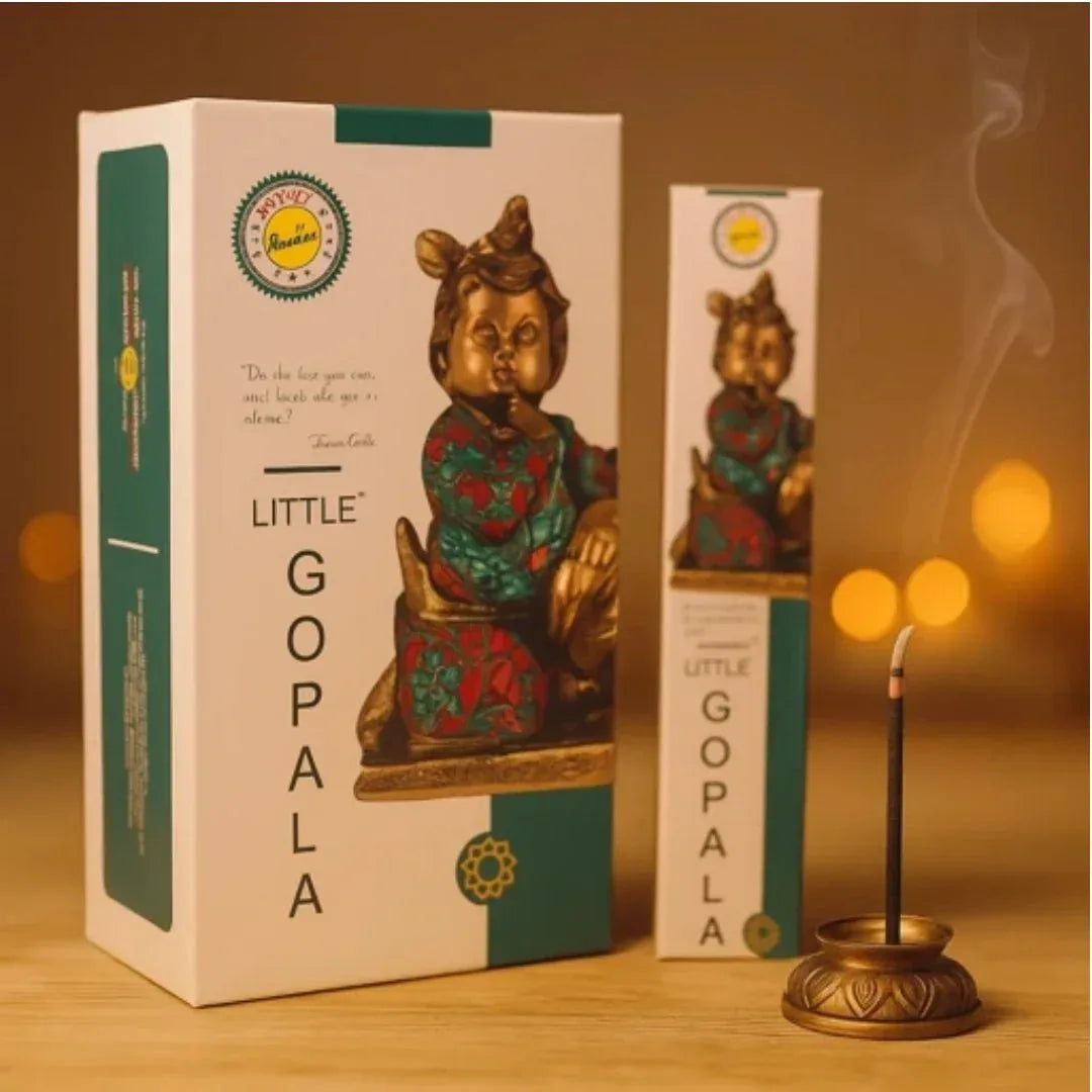Sree Vani Little Gopal Incense Sticks (Krishna Puja Agarbatti) | Box Pack - Sweet Butter & Floral Devotional Fragrance for Home Temples & Peaceful Meditation | South Africa | India Bazaar