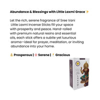 Sree Vani Little Laxmi Incense Sticks (Premium Wealth Ritual Agarbatti) | Box Pack - Spiritual Sweet Rose Fragrance for Friday Prayers & Inviting Prosperity | South Africa | India Bazaar