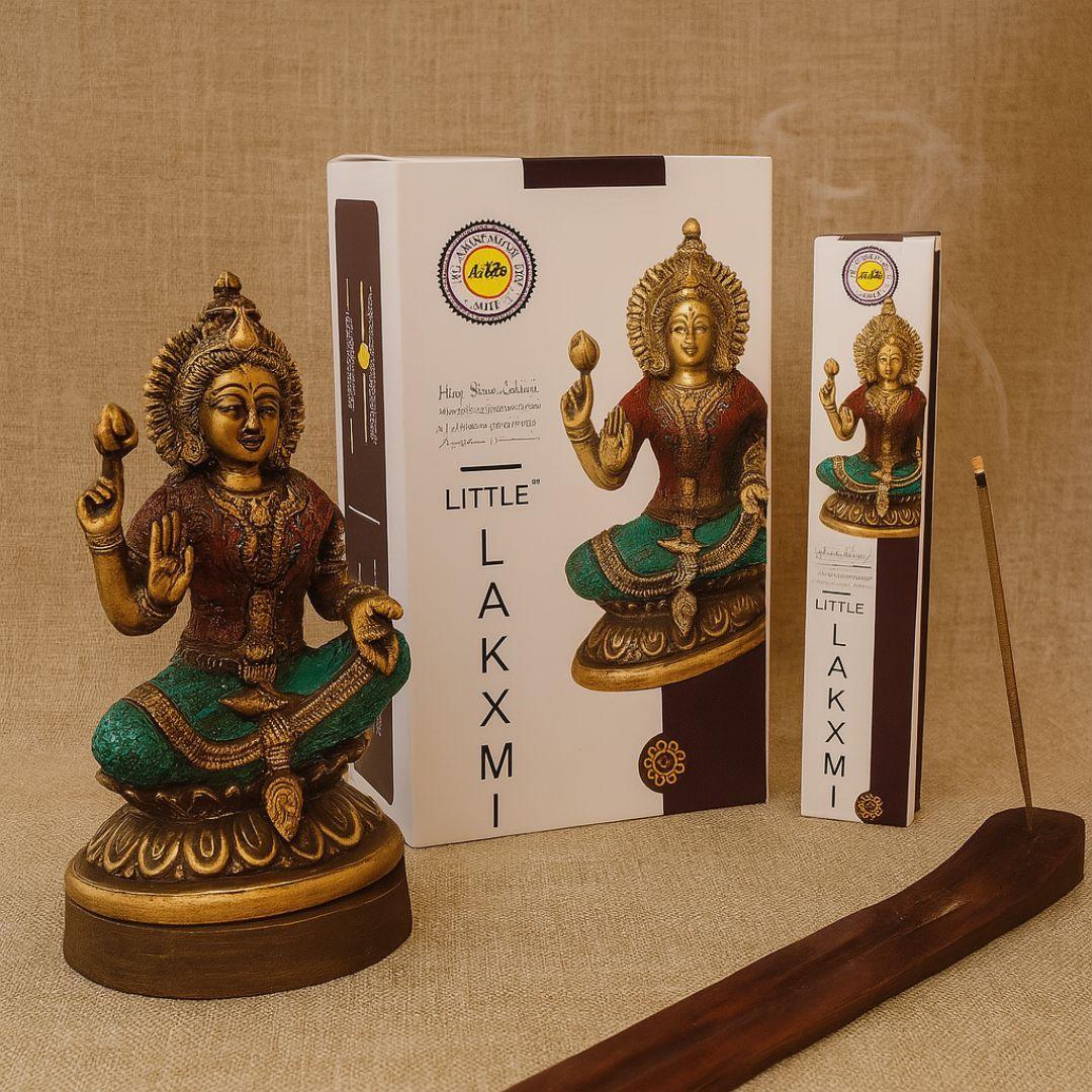 Sree Vani Little Laxmi Incense Sticks (Premium Wealth Ritual Agarbatti) | Box Pack - Spiritual Sweet Rose Fragrance for Friday Prayers & Inviting Prosperity | South Africa | India Bazaar