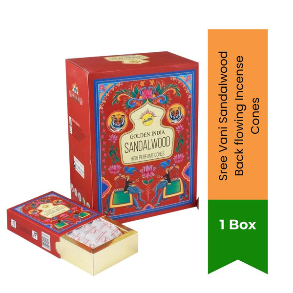 Sree Vani Sandalwood Back flowing Incense Cones