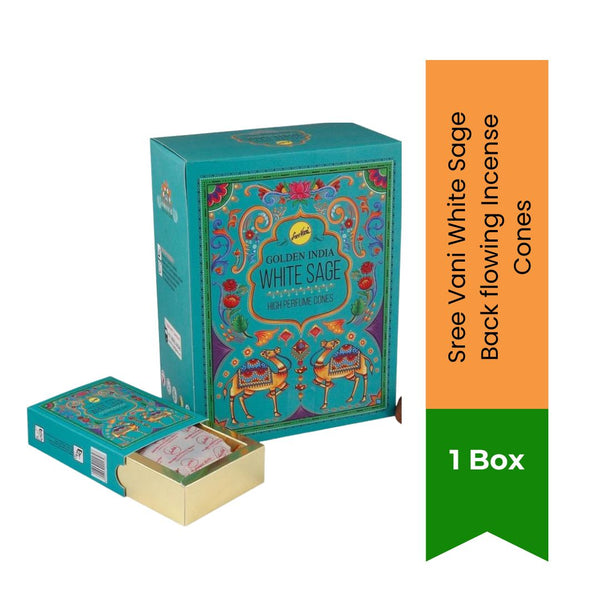 Sree Vani White Sage Back flowing Incense Cones