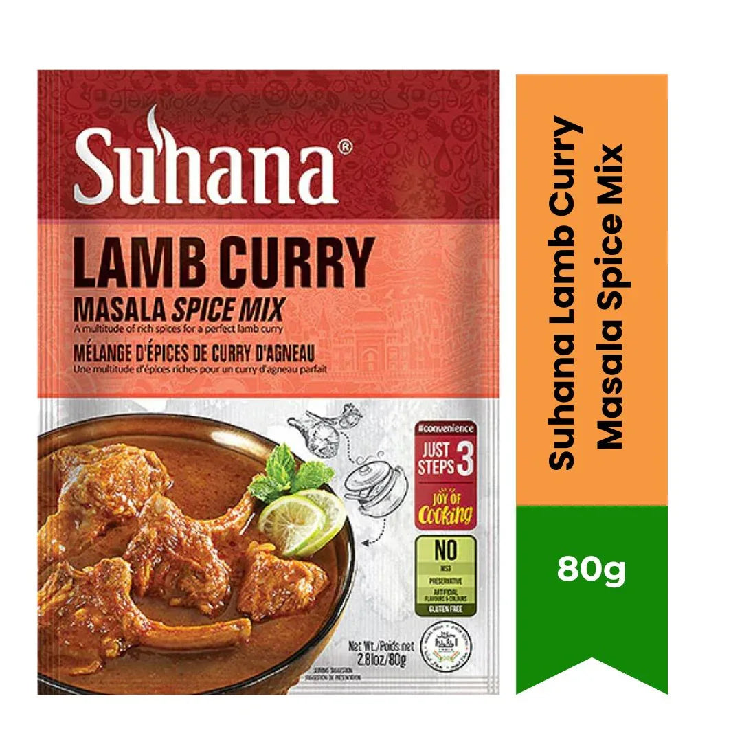 Suhana Lamb Curry Masala 80g | Cook Tender Lamb for Stews, Potjies, Lasagna & Rice Meals | Easy Cooking Mix | South Africa | India Bazaar