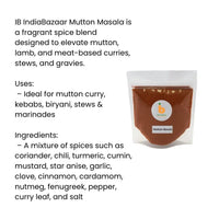 IB Mutton Masala (Spiced Lamb Curry Powder) | 100g - Robust & Pungent Roasted Spice Blend for Tender Slow-Cooked Meat Gravies & Durban Mutton Curries | South Africa | India Bazaar