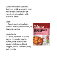 Suhana Chicken Balti Mix (Robust North-West Frontier Spice) | 50g - Bold Garlicky Tangy Tomato Base Seasoning Powder for Savoury One-Pot Poultry Stews | South Africa | India Bazaar