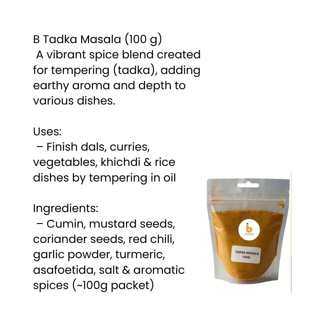 IB Tempering Spice Blend / Tadka Masala 100g | Instant Flavour Boost for Lentils, Eggs, Vegetables & Rice | Bold, Aromatic & Savoury | South Africa | India Bazaar