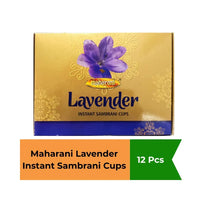 Maharani Lavender Instant Sambrani Cups (Relaxation Dhoop Cups) | Box Pack - Easy-Light Traditional Resin Cups for Calming Evening House Purifying rituals | South Africa | India Bazaar