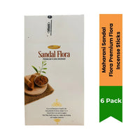 Maharani Sandal Flora Premium Incense Sticks (Chandan Agarbatti Multi-Pack) | 6-Pack Bundle - Rich Warm Sandalwood Aroma for Daily Pooja & Meditation Peace | South Africa | India Bazaar