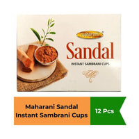 Maharani Sandal Instant Sambrani Cups (Chandan Dhoop Cups) | Box Pack - Meditative Sandalwood Resin Infused Incense Cups for Long-Lasting Festive Aura | South Africa | India Bazaar