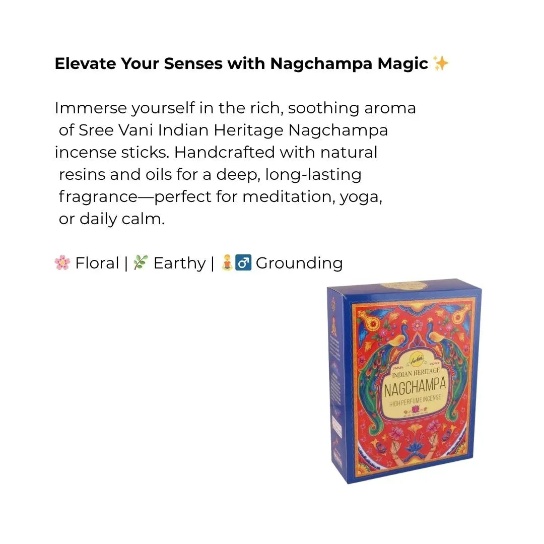 Sree Vani Indian Heritage Nagchampa High Perfume Incense Sticks