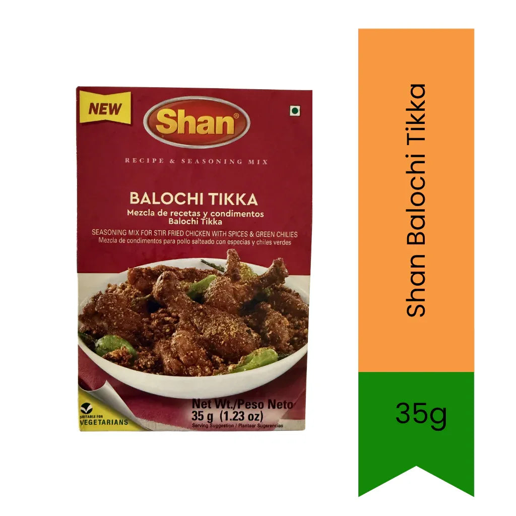 Shan Smoky Spiced Chicken Marinade, Balochi Tikka 35g | Deep Smoky, Tangy & Bold Flavour | Perfect for Chicken Fillets, Skewers & Grilled Pieces | South Africa | India Bazaar