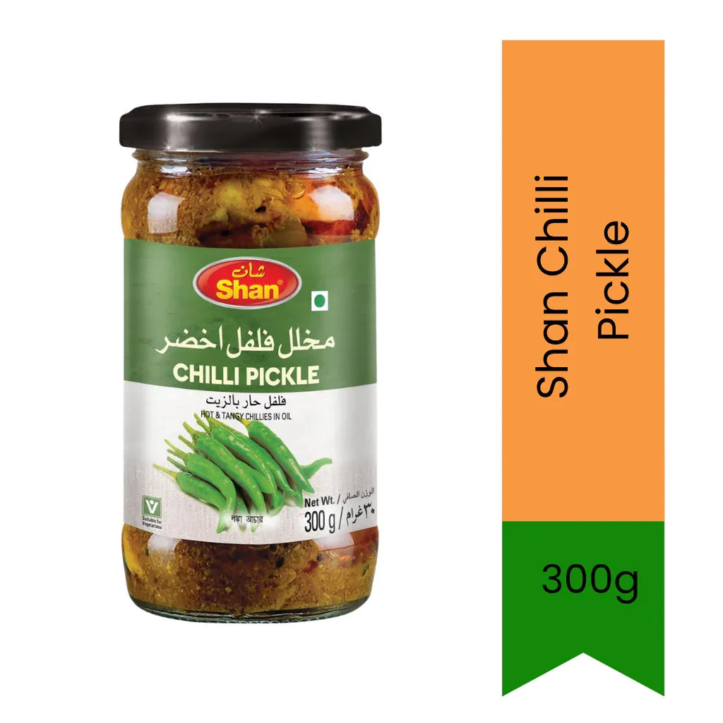 Shan Chilli Pickle (Mirch Achar) | 300g - Spicy Chilli Pickle for Rice, Eggs & Curry Meals, Bold Flavor Enhancement | South Africa | India Bazaar