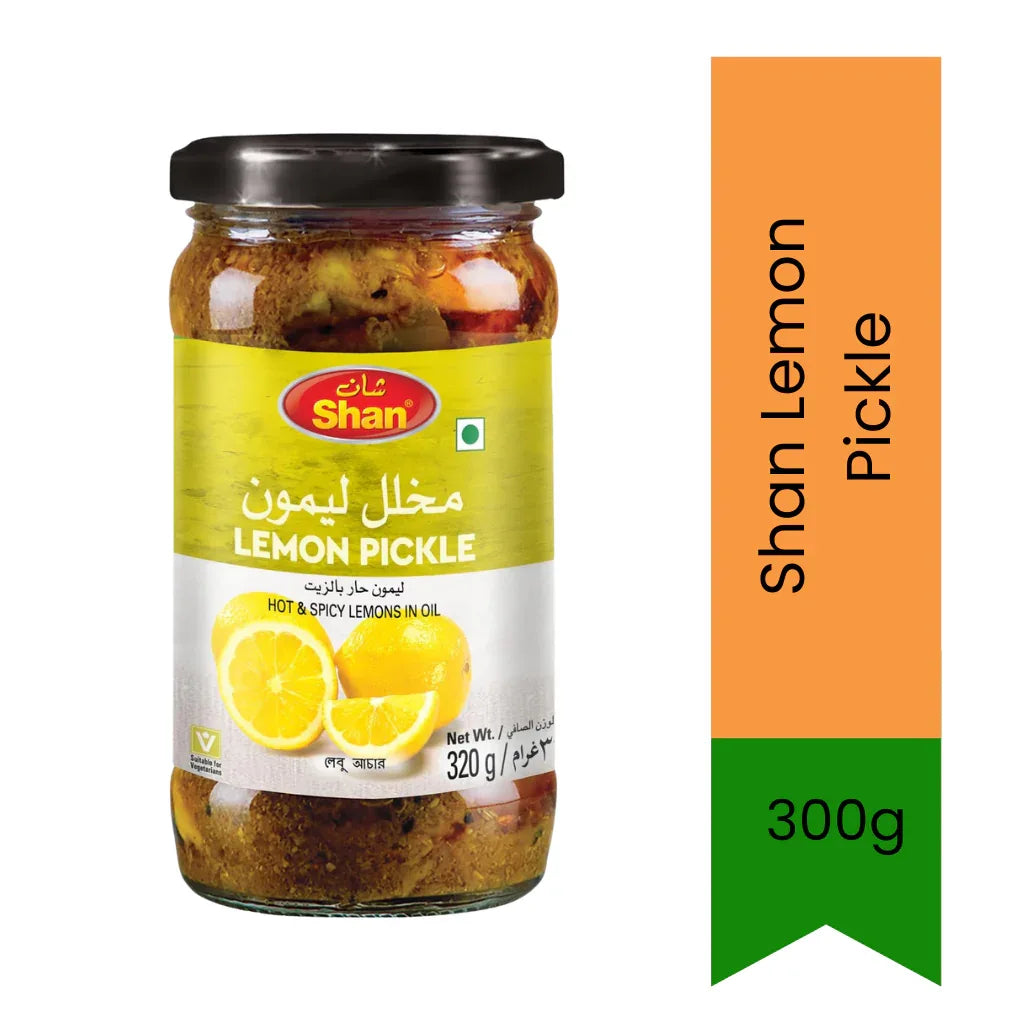 Shan Lemon Pickle (Nimbu Achar) | 300g - Tangy Citrus Pickle for Rice, Roti & Grilled Foods, Authentic Indian Flavor | South Africa | India Bazaar