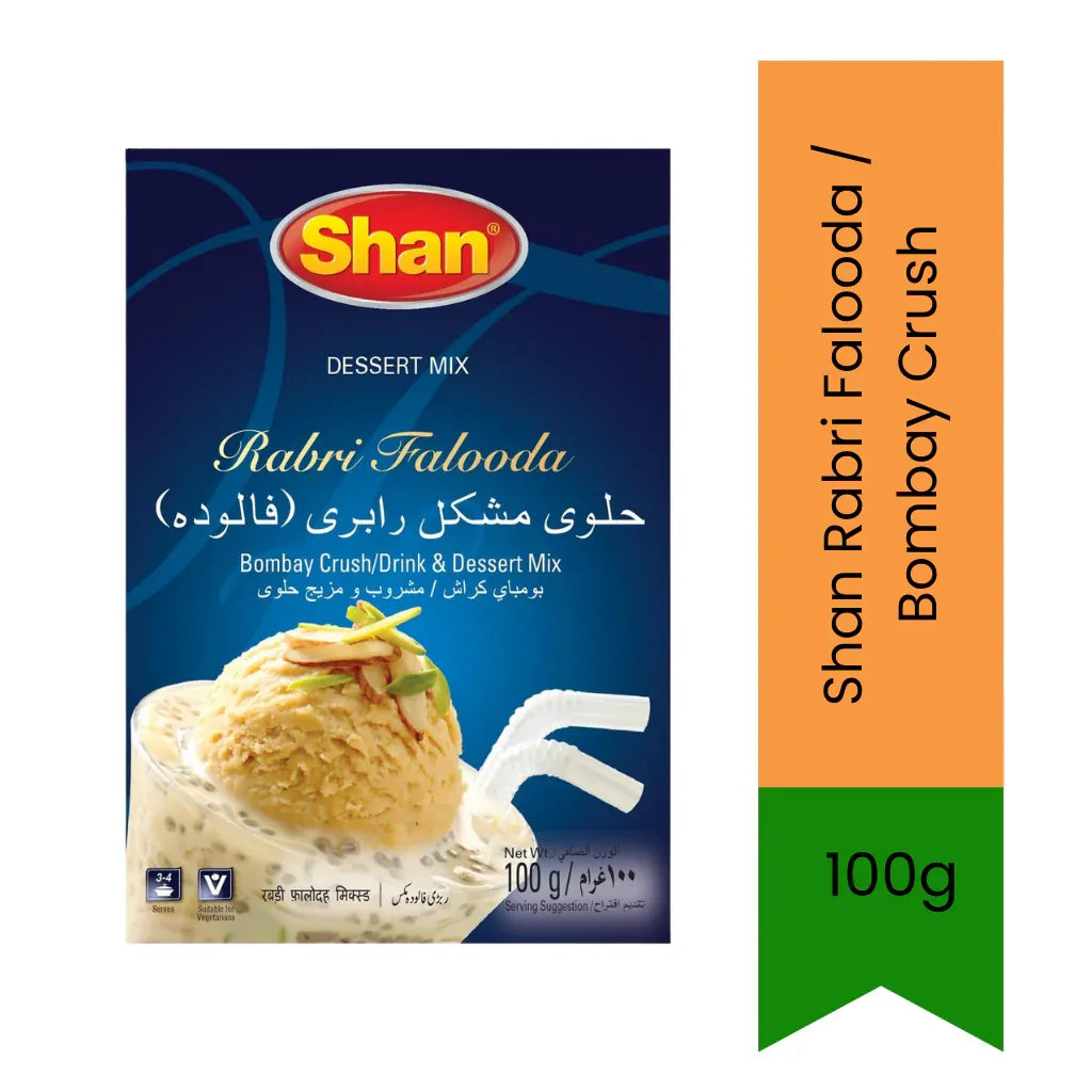 Shan Sweet Milk Drink & Dessert Mix / Rabri Falooda (Bombay Crush) 100g | Creamy Rose Milk Drink & Dessert | Easy Sweet Treat | South Africa | India Bazaar