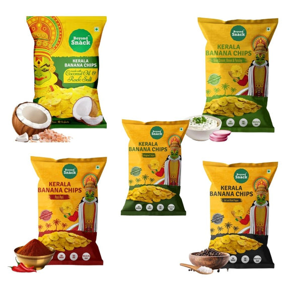 Beyond Snack Kerala Banana Chips – Gourmet Flavor Collection (5-Pack)