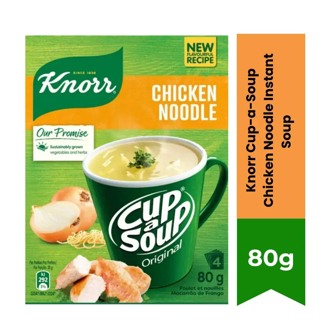 Knorr Cup-a-Soup Chicken Noodle Instant Soup | 80g - Classic Warm Comfort Soup for Cold Days, Light & Flavorful Broth | South Africa | India Bazaar
