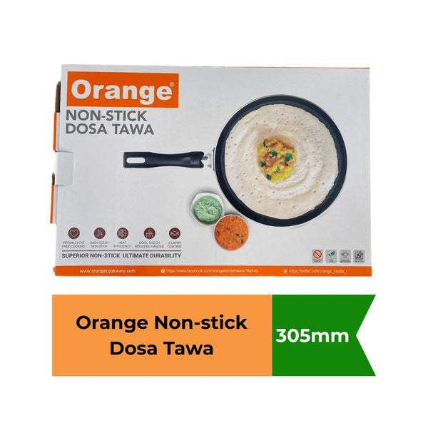 Orange Non-stick Dosa Tawa 305mm (Induction Base)