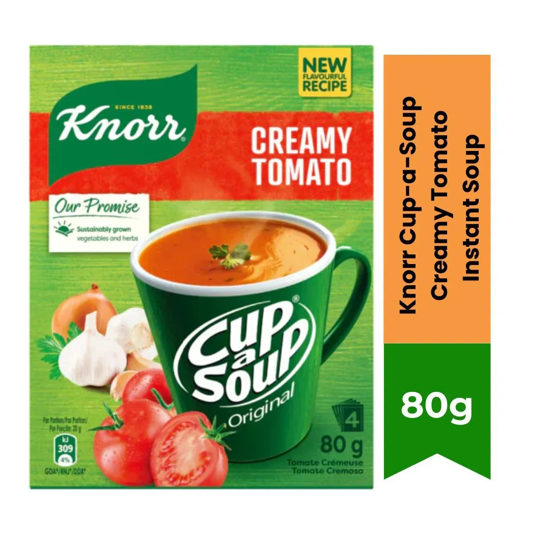 Knorr Cup-a-Soup Creamy Tomato Instant Soup | 80g - Instant Tangy Mug Soup for Quick Lunch, Smooth Classic Flavor | South Africa | India Bazaar