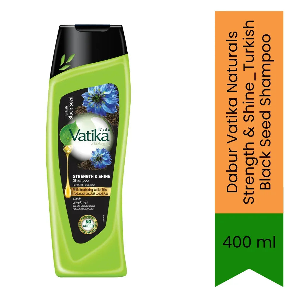 Dabur Vatika Naturals Strength & Shine_Turkish Black Seed Shampoo | 400ml