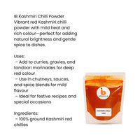 IB Kashmiri Chilli Powder (Kashmiri Marchu Powder) - Premium Mild Ground Red Pepper for Rich Crimson Colour in Tandoori & Curry Gravies | South Africa | India Bazaar